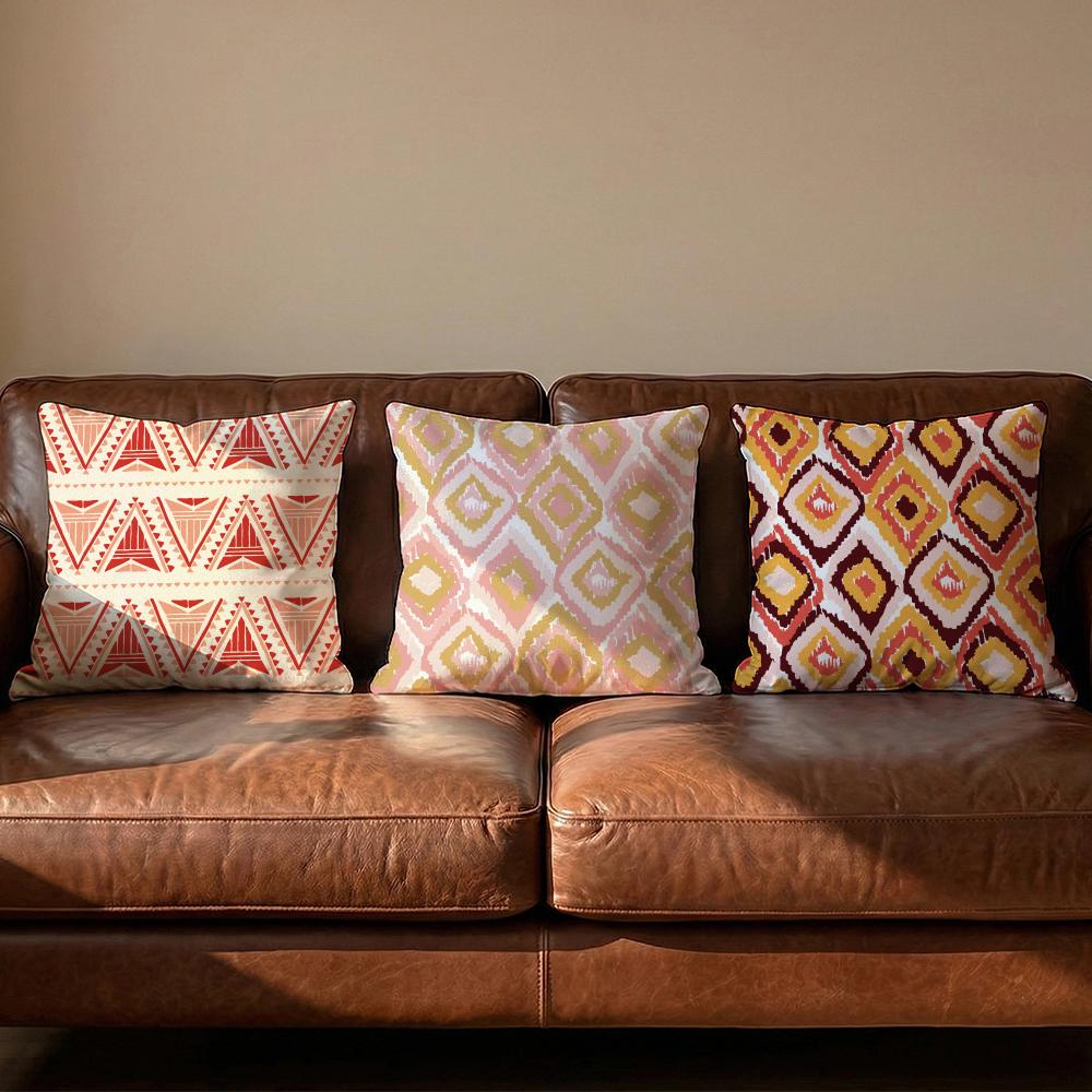 Bohemian Pattern Cushion Cover Soft Reversible  Durable Pillow Cover  MultiScene Use for Home  Car Daily Comfort