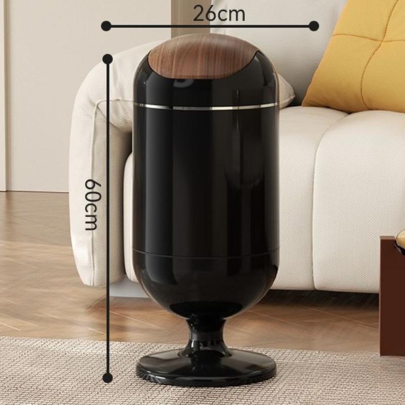 

Kitchen Trash Cans Bathroom Waste Bins Living Room Luxury Mobile Large Wastebaskets Household Food Garbage Storage Buckets чёрный