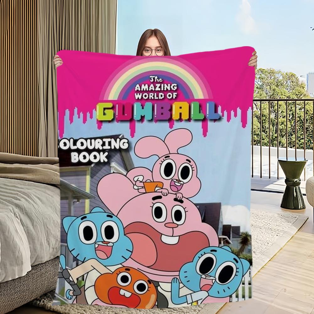 

Удивительный мир G-Gumball Одеяло Приятный к коже комфорт теплое мягкое плюшевое одеяло подходит для дивана гостиной офиса спальни 30x40in