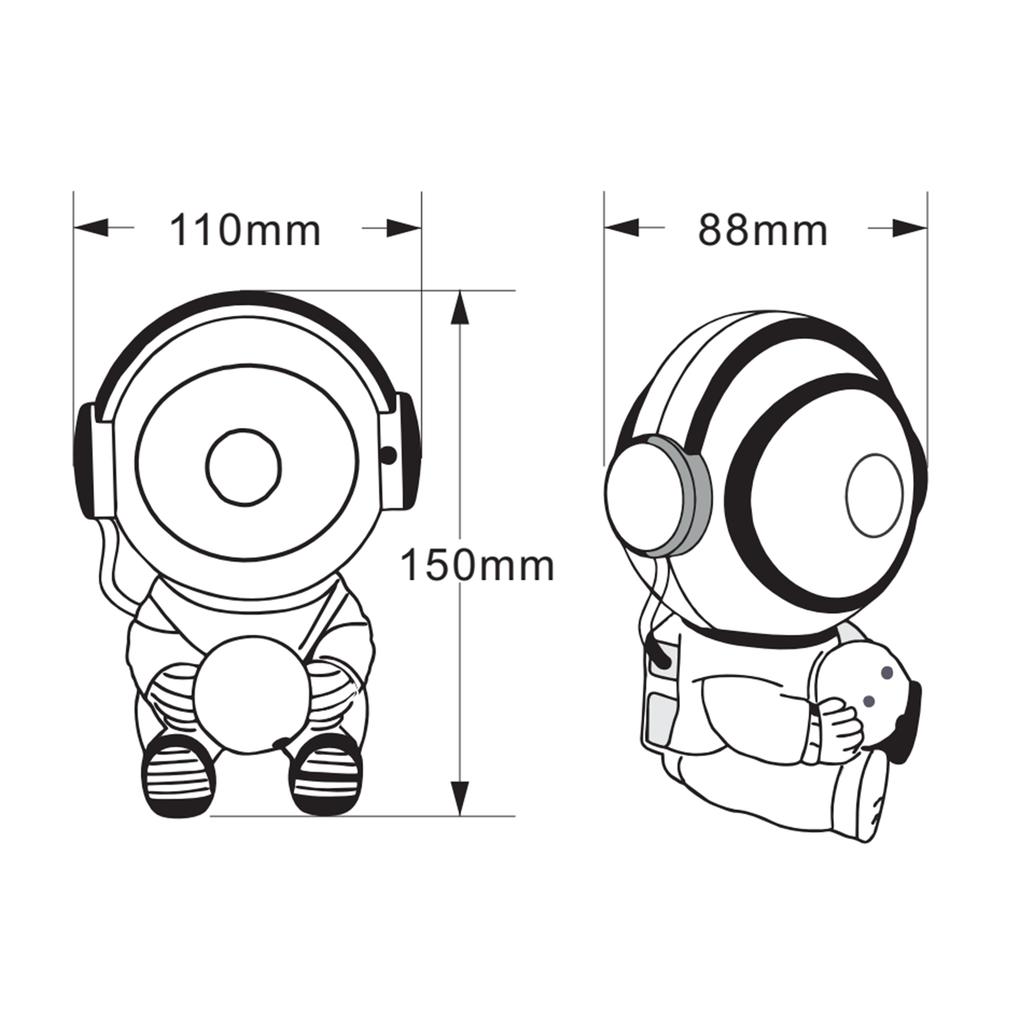 Hug the Moon Model Astronaut Starry Sky Lights Seven Color Rotating Dream Nebula Projector Lamp Spaceman Tricolour Night Light