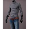 Men's High-neck Thin Solid Color Slim Long-sleeved T-shirt Teen Simple Pullover Tops