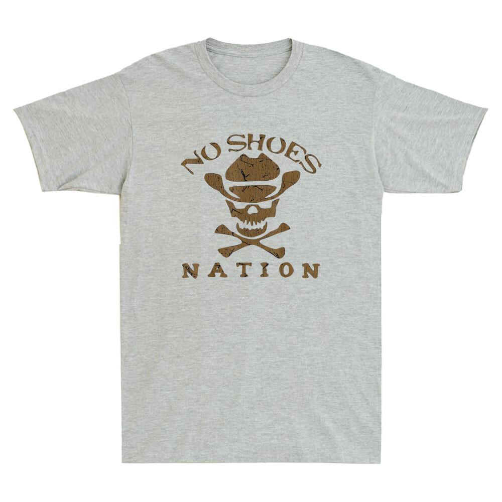 No Shoes No Nation Funny Cowboy Skull Sayings Shoes Quote Vintage Unisexs Tshirt