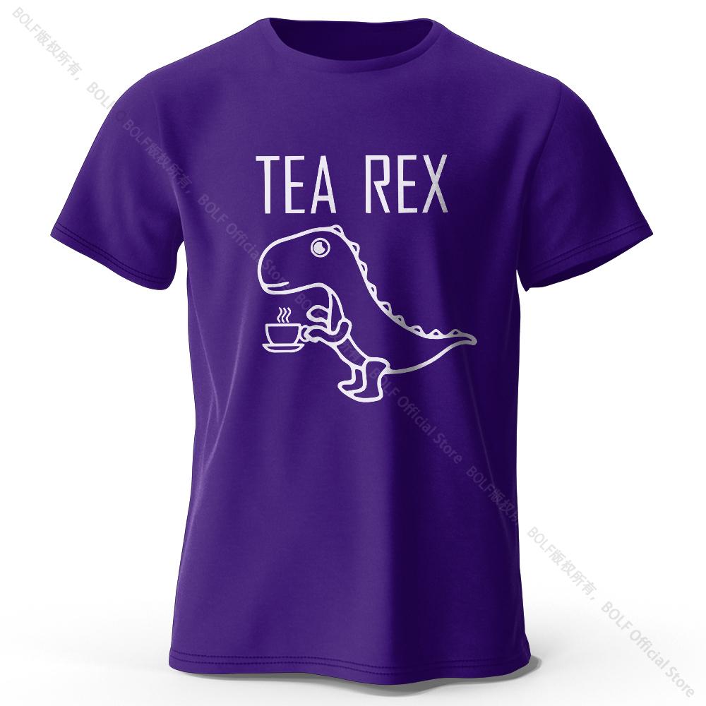 Tričko ze 100% bavlny s potiskem dinosaura Tea-Rex, měkké a prodyšné tričko s krátkým rukávem a kulatým výstřihem, unisex zábavný a neobvyklý styl