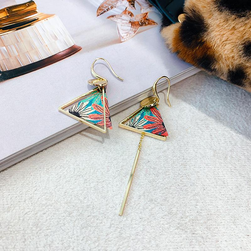 Ethnic style flower fringed earrings niche and versatile Chinese style earrings temperament light luxury high-end earrings women