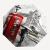 Londra, Ombrello Automatico a Tema Cabina Telefonica, Ombrello Portatile Colorato a 8 Stecche, Adatto per Uomini e Donne,