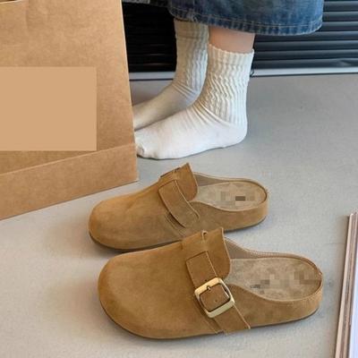 Boken Shoes Soft Sole Spring and Summer New Models Wear Half Bag Head Slippers Lightweight French Platform Boken Shoes