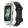 2in1 Set Metal Case and Two-tone Embossed Silicone Strapsuit for Huawei Watch Band6/7/8/9/10 Slim Laser Engraved Silicone Strap