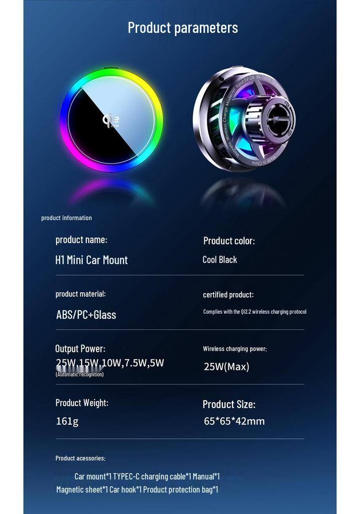 Qi2.2 25W Magnetic Wireless Charger with Cooling Fan and Car Phone Holder