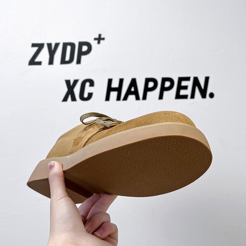 Men's Versatile Platform Derby Shoes Big Head Leather Shoes Platform Heightening American Cleanfit British Style 2522-A