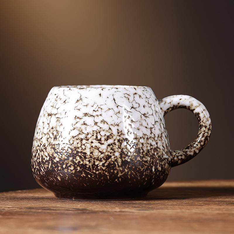 Kapaklı Kaba Çömlek Kupa Büyük kapasiteli 1000ml ev tipi su bardağı Seramik ofis göbekli kupa Kahve fincanı