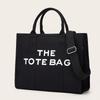 Borsa da donna in tela nuova semplice autunno e inverno, borsa tote alla moda portatile, borsa a spalla di grande capacità per pendolari, borsa per computer