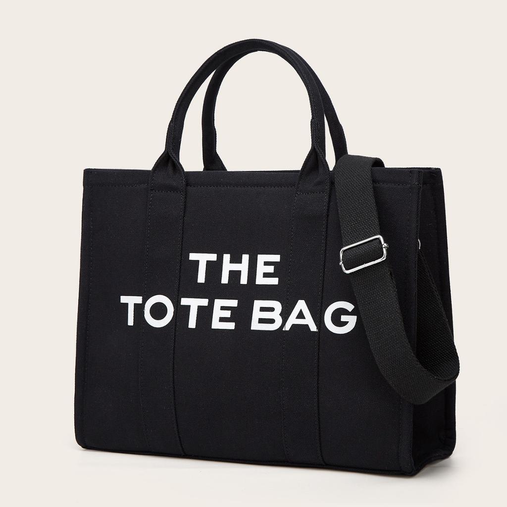 Borsa da donna in tela nuova semplice autunno e inverno, borsa tote alla moda portatile, borsa a spalla di grande capacità per pendolari, borsa per computer