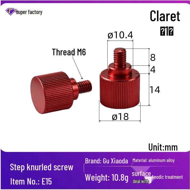Knurled Aluminum Alloy Hand-Tightening Knob - M3M4M5M6M8 Sizes.