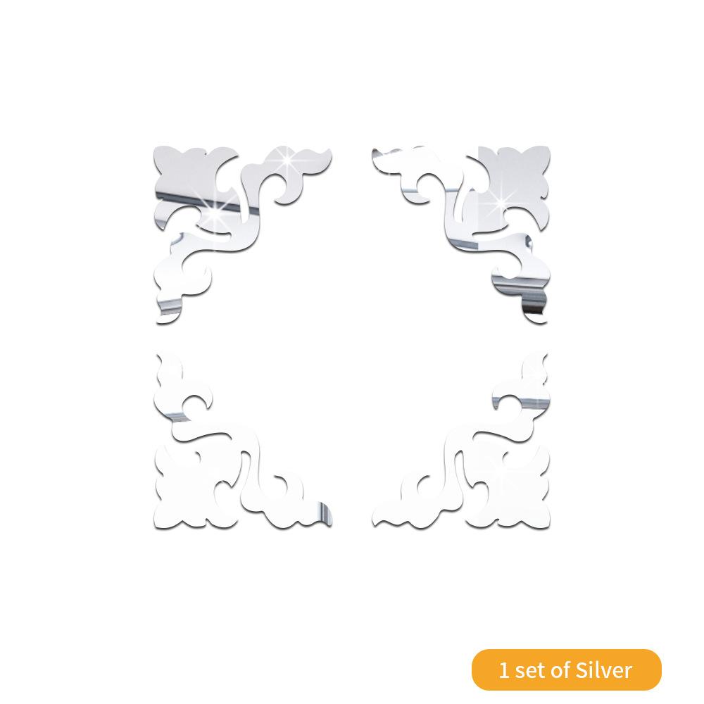 Möbel Dekoration Spiegel Aufkleber 3D Wandsticker Acryl Selbstklebender Spiegel Gold Splitter Aufkleber Schrank Ecke Dekor Aufkleber
