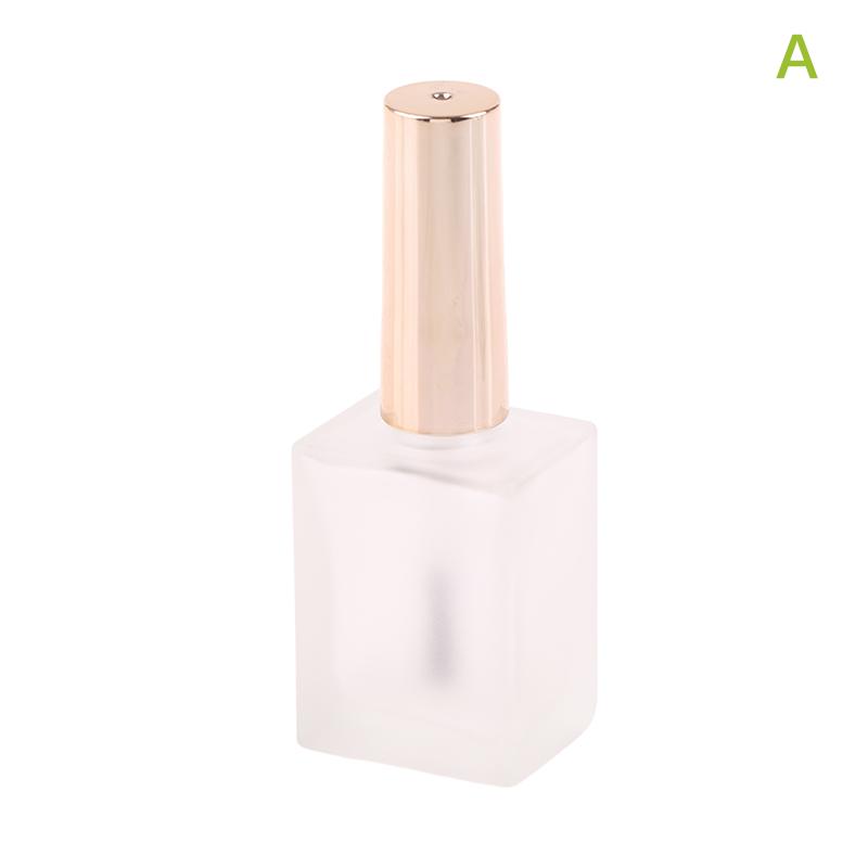 15ml Empty Frosted Round Nail Polish Bottle With Portable Brush Nail Art Container Glass Nail Oil Bottles Light-Resistant