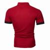 Herren-Poloshirt, lässig, einfarbig, Revers, Baumwollmischung, kurzärmelig, Business