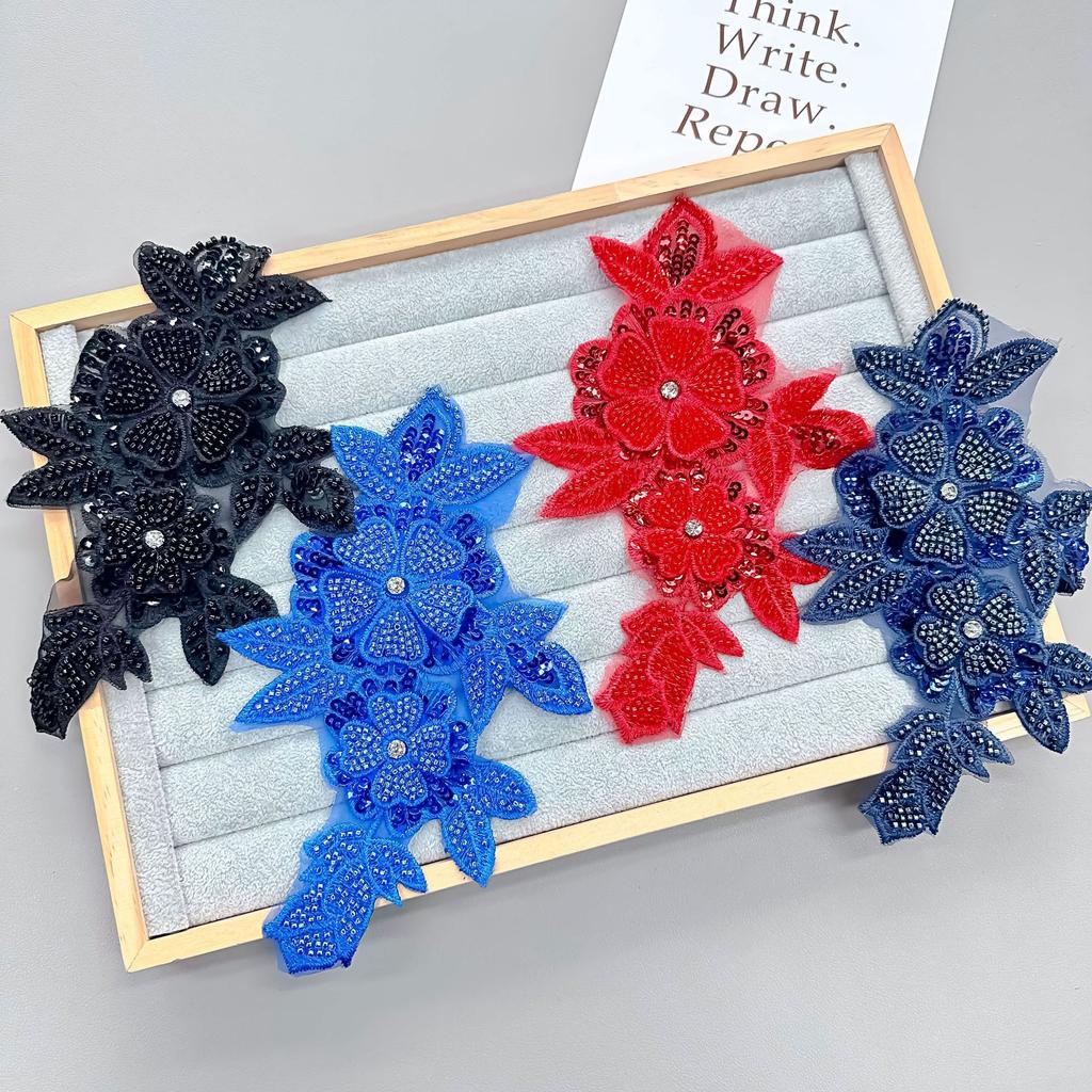 Multi-Color Three-Dimensional Bead Sheet Machine Nail Bead Embroidery Hand-Sewn Decorative Jewelry Stage Ancient Clothing Cloth Sticker Accessories