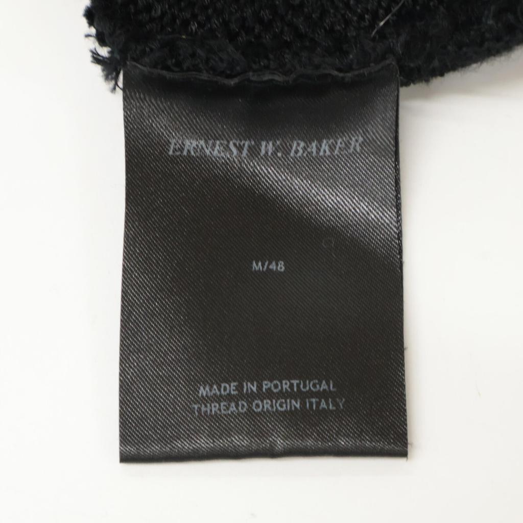ERNEST W. BAKER Black Zip-Up Knit Polo tops M blackUsed