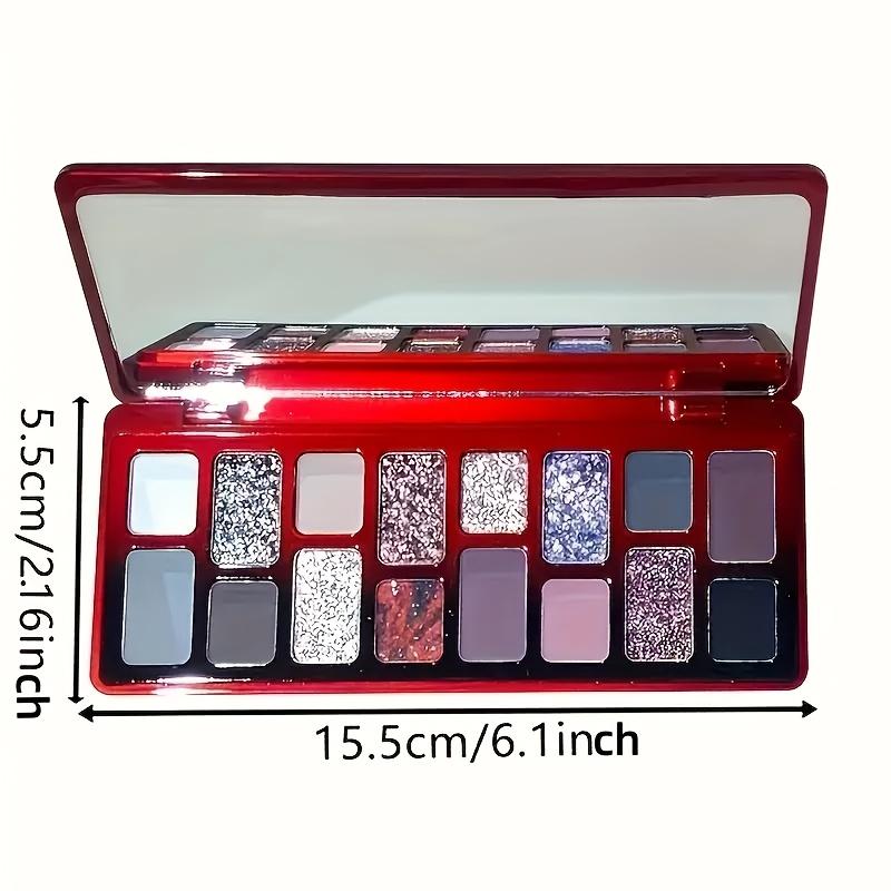 Paleta de Sombras de Ojos de 16 colores estilo gótico, Polvo Compacto Bicolor, Fórmula Altamente Pigmentada, Set de Maquillaje de Color Profundo de Larga Duración