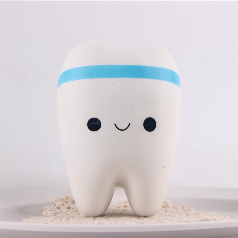 

PU Slow Rebound Squishy Teeth Decompression Squeeze Toy 11cm x 8cm x 7cm синій