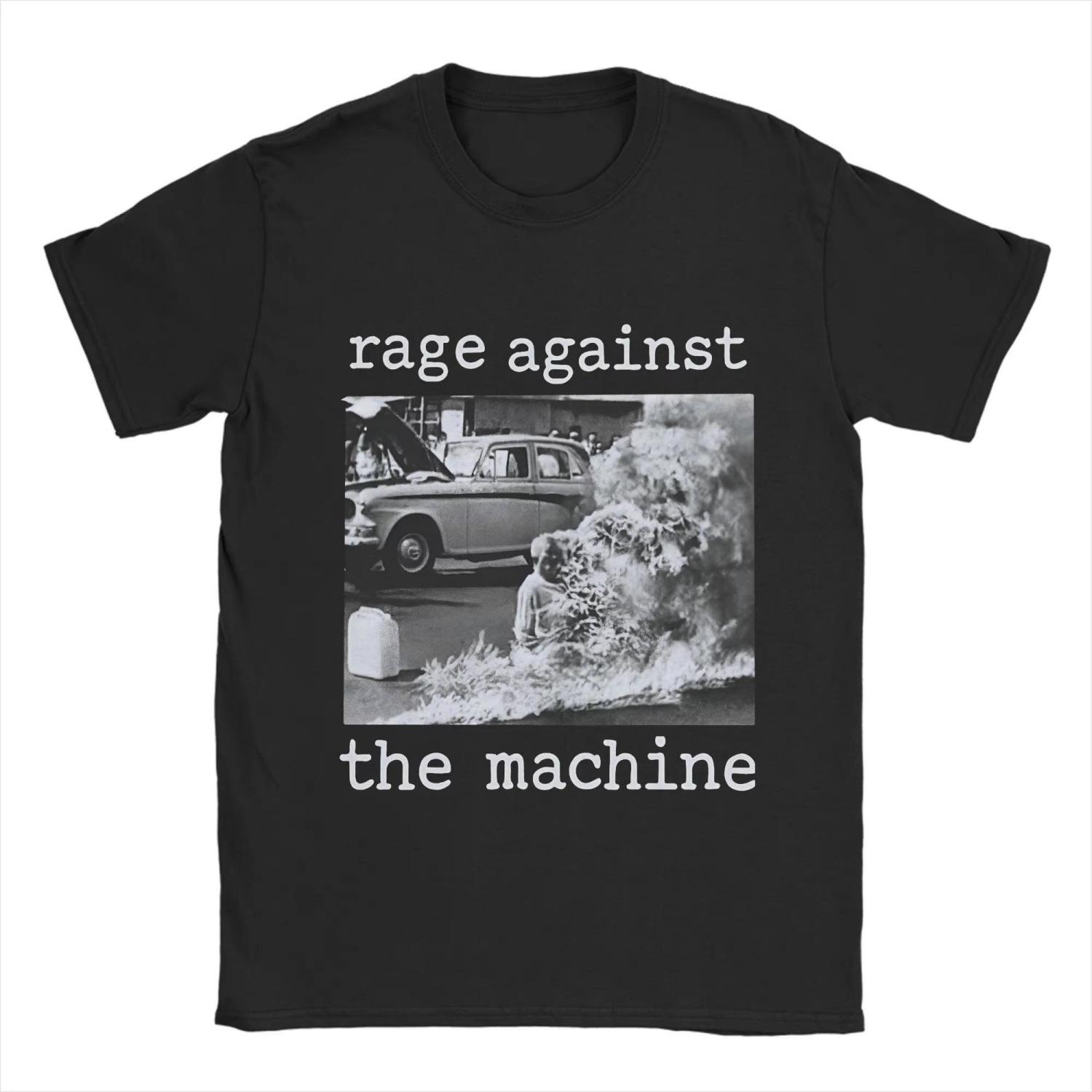 

Чоловіча футболка Rage Against The Machine з чистої бавовни, топи, оригінальна футболка з коротким рукавом і круглим вирізом, ідея для подарунка XXXXXL чорний