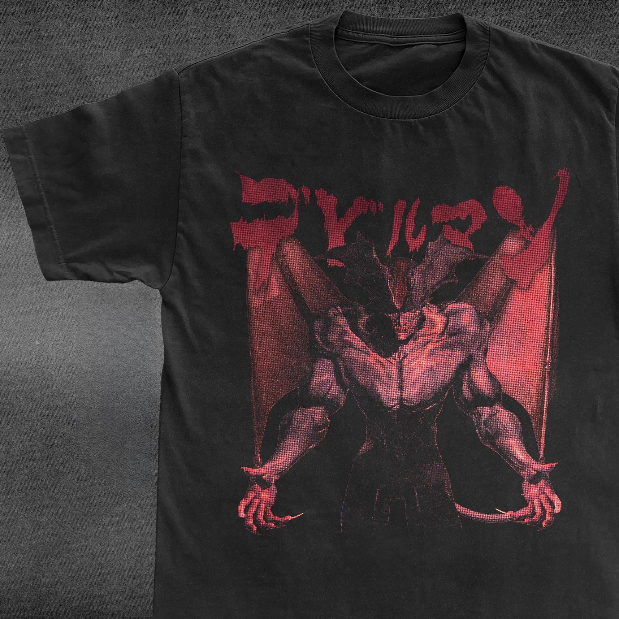 

Summer Hot Selling Womens Round Neck Short Sleeve Devilman PSX Vintage Style Tshrit 3XL