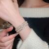 Luxury Multi layer Rhinestones Bangles Fashion Stretchable Pearl Cuff  Bridal