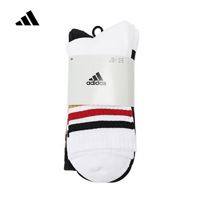 Adidas Unisex Mid-Calf Sports Socks 3-Pair Pack