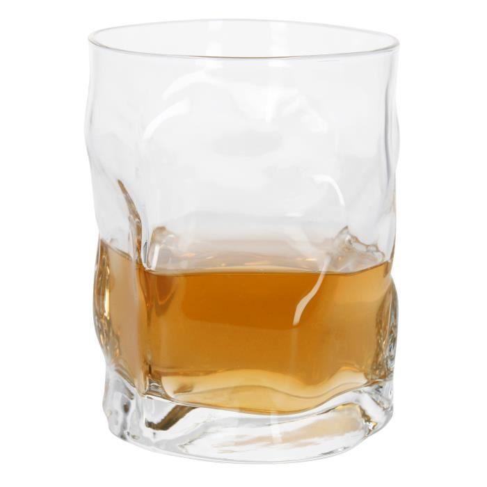 Verre À Whisky 420 Ml I Bormioli Sorgente I Lot De 6 I 10,7 X Ø 8,3 Cm I Verre Old Fashioned I Haute Qualité I Glace Au Sol I