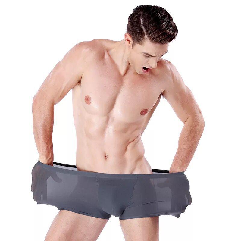 Men's Plus Size Summer Ice Silk Moisture-Wicking Seamless Quick-Dry Boxer Briefs