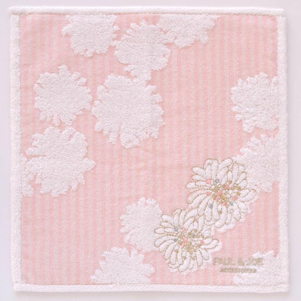 Paul Joe Towel Chrysanthemum Stripe Hand [PAUL&JOE ACCESSOIRES] & Handkerchief, & (Pink), Women's, Towel, Approx. 25cm, 000287-0006-01