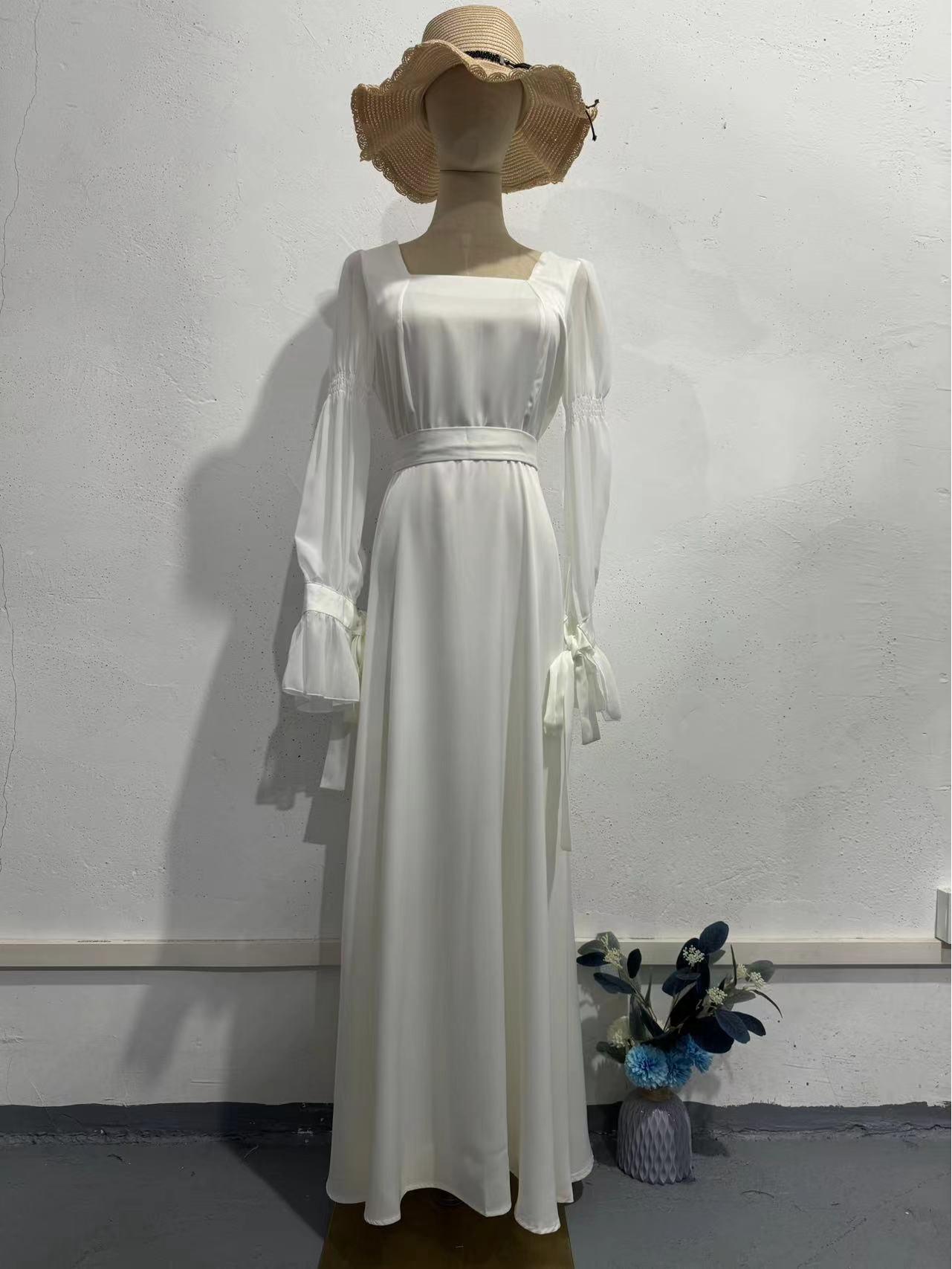 

Європейська та американська жіноча довга сукня в стилі морі - Весна 2024 Французька фея мода XX-Large білий