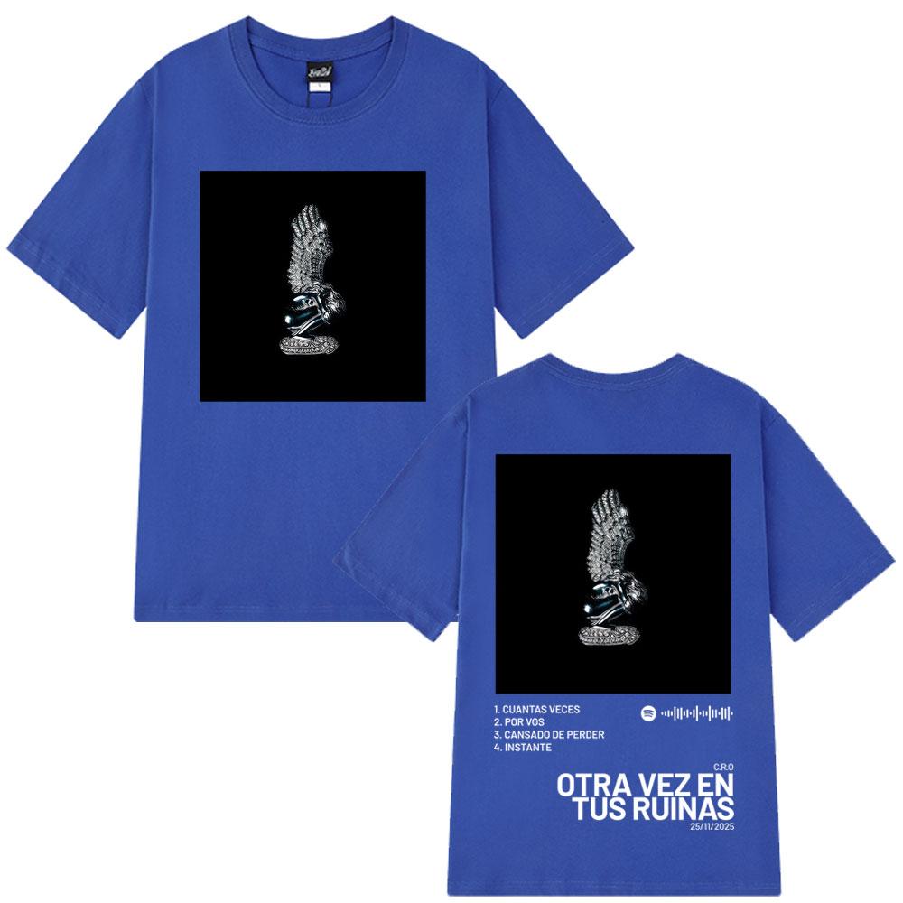 Rapper C.R.O. Otra Vez En Tus Ruinas New Album 2025 Print Men Women Hip Hop Fashion Harajuku Cotton T-shirt Oversized T-shirts