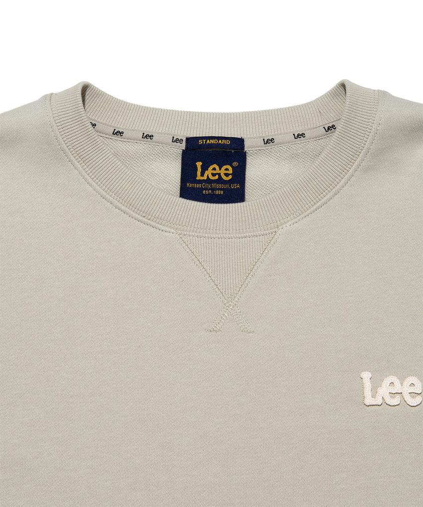 LEE Felt Twitch Logo Sweatshirt Grayish Beige