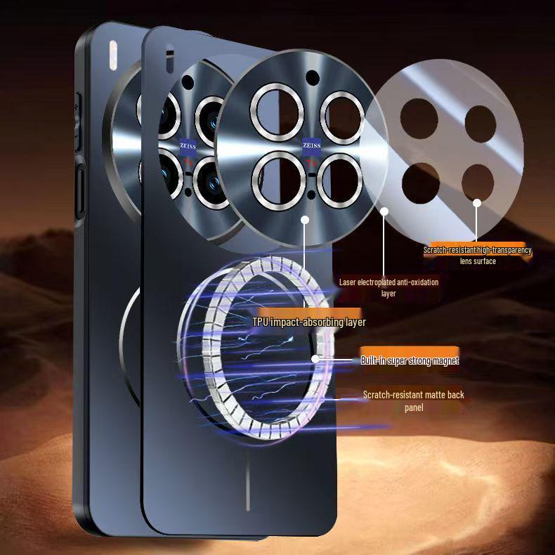 VIVOX300Pro Magnetic Frosted Case with Electroplated Laser Lens, Drop-Proof Full Coverage.