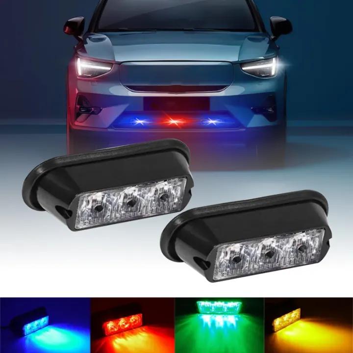 3 LED Amber Red Blue White Car Truck Emergency Strobe Light Engineering Rescue Vehicle Auto Caution Warning Flashing Lights
