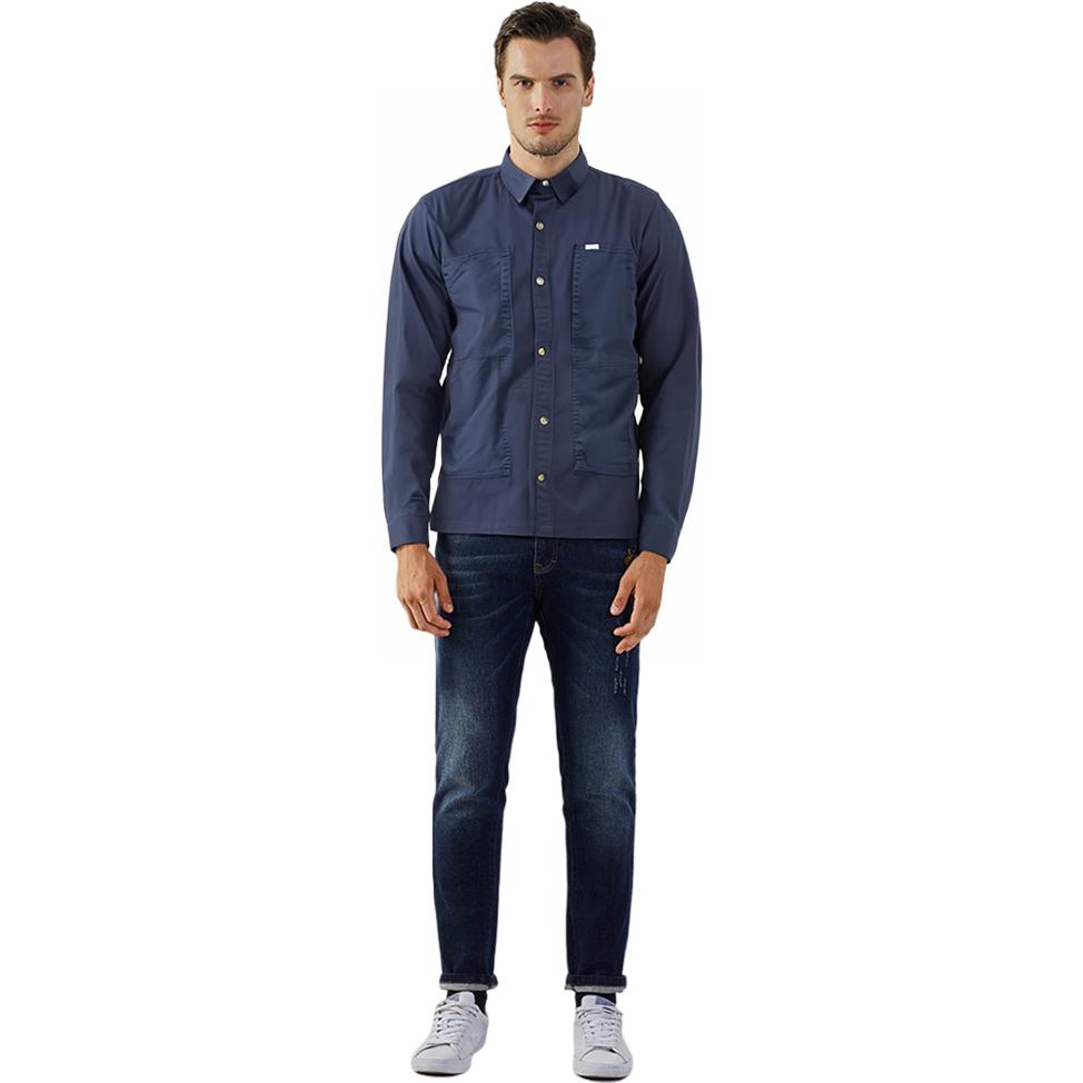 Timberland Chaqueta de Manga Larga con Cuello Empalmado de Color Sólido para Hombre Chaqueta Azul Marino A5Y9N-433