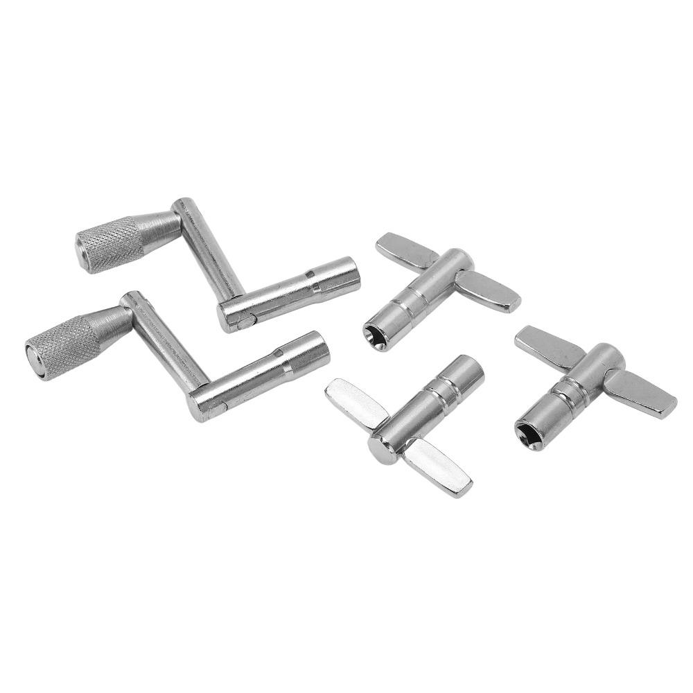 5PCS Silver Drum Tuning Key Metal Percussion Hardware Tool Premium Drum Wrench Set For Drummers