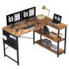 YeTom Computer Desk Study Desk Box Right Shelf Left Shelf Width 107cm Computer Desk Gaming Desk Desk PC Desk Study Desk with Storage Bag Corner Desk