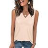 Women's V Neck Sleeveless Loose Fit Casual Solid Color Tank Top For Summer Daily Wear