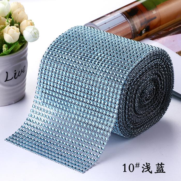 10Yard 4mm Crystal Rhinestones Fabric Elastic Mesh Net Crystal Trim Fabric for Diy Garment Dresses Scarf Mask Material