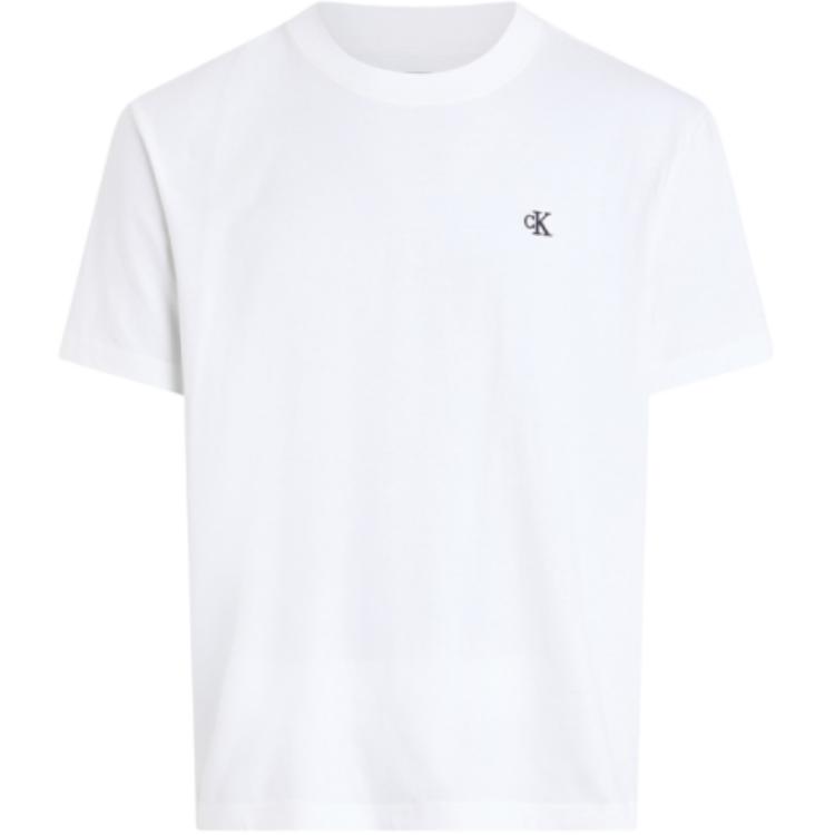 

Calvin Klein Short Sleeve Letter Round Neck T-Shirt Men Tops White J30J327473-YAF S