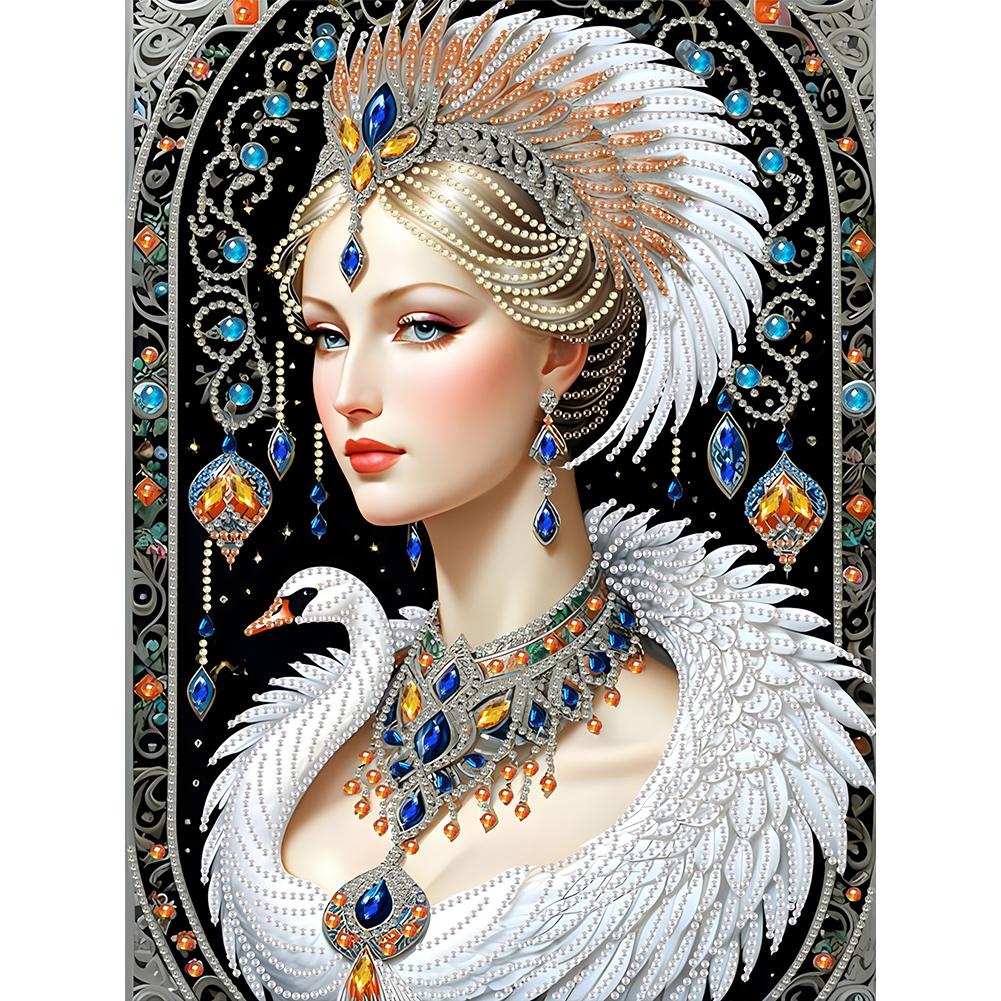 Částečně speciální tvarovaný vrták 5D DIY sada na diamantové malování Elegantní luxusní žena 30*40cm Ruční výroba Kreativní domácí umělecká dekorace