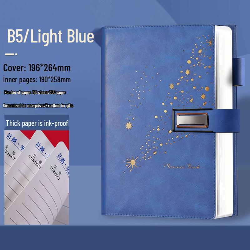 Set de regalo de cuaderno Star Double Line 2026: Libro de registro de reuniones de negocios y oficina de mayor grosor