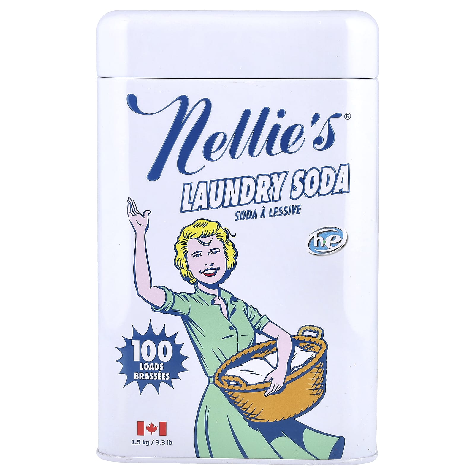

Nellie S, Washing Soda, 100 Loads, 1.5Kg(3.3Lbs)