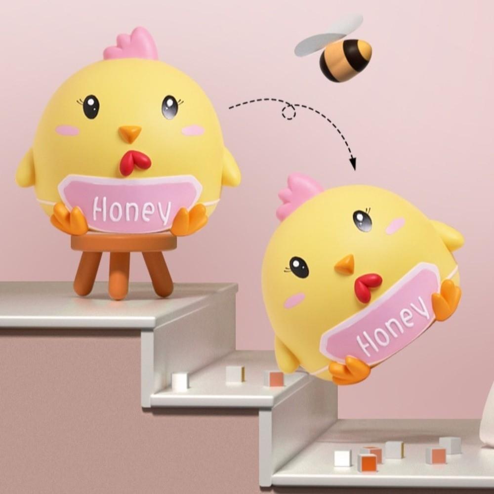 Vinyl Pig Money Jar Little Yellow Chicken Coin Saving Box Decorative Chicken Vinyl Piggy Bank  Home