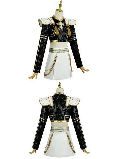 Kpop Demon Hunter Girl Group Cosplay Set - Rumi, Zoey, Mila White Stage Outfits