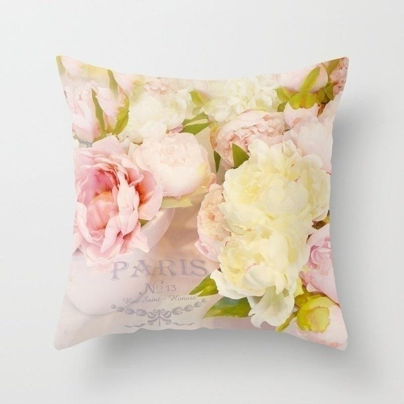 1PC New Retro Realism Rose Flower Series Printed Single Side Pillow Cover Car Cushion Cover Sofa Living Room Bedroom Pillow Cover  (No Pillow Inner)