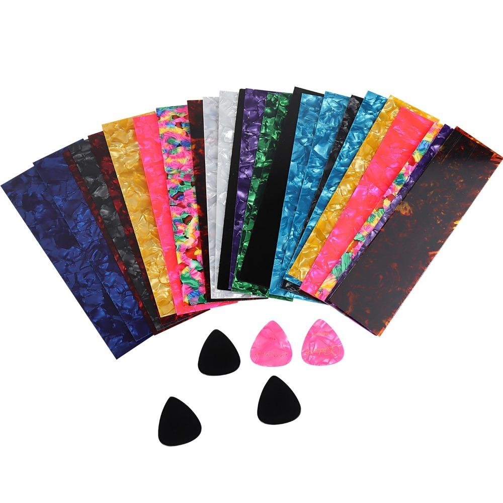 25Pcs Random Color Guitar Pick Punch Celluloid Guitar Parts Accessories  Stringed Instrument