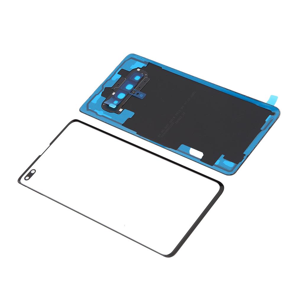 Mobile Phone Back Glass Cover and Outer Glass Panel Replacement for S10+Plus(Black )